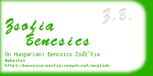zsofia bencsics business card